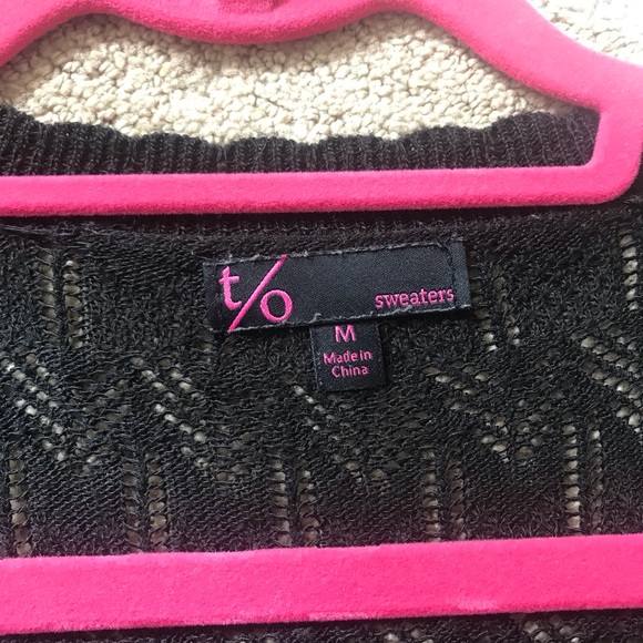 t/o sweaters black short sleeve cardigan - Picture 3 of 3